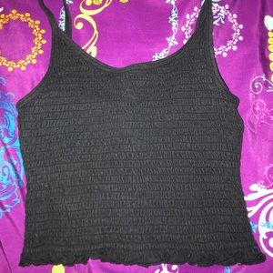 Black Textured HOLLISTER Crop Cami